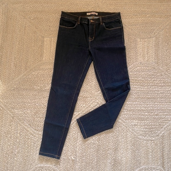 J Brand Dark Wash Starless Skinny Mid Rise Cropped Denim, size 29 - Picture 4 of 11